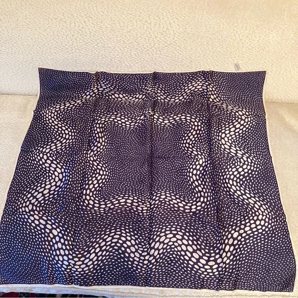VTG Baar & Beards Womens Square Scarf 26.5in Retro Mod Blue Dots Japan Preppy